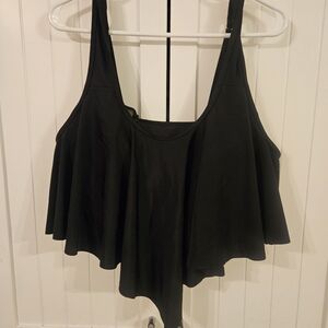 Rosegal Elegant Black Flowy Bikini Top